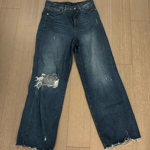 Super cute distressed Mom jeans